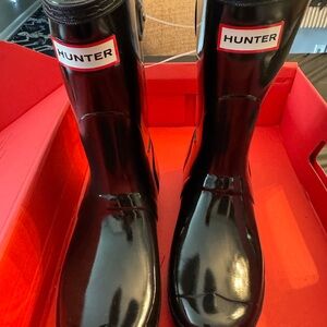 Hunter Glossy Black Boots